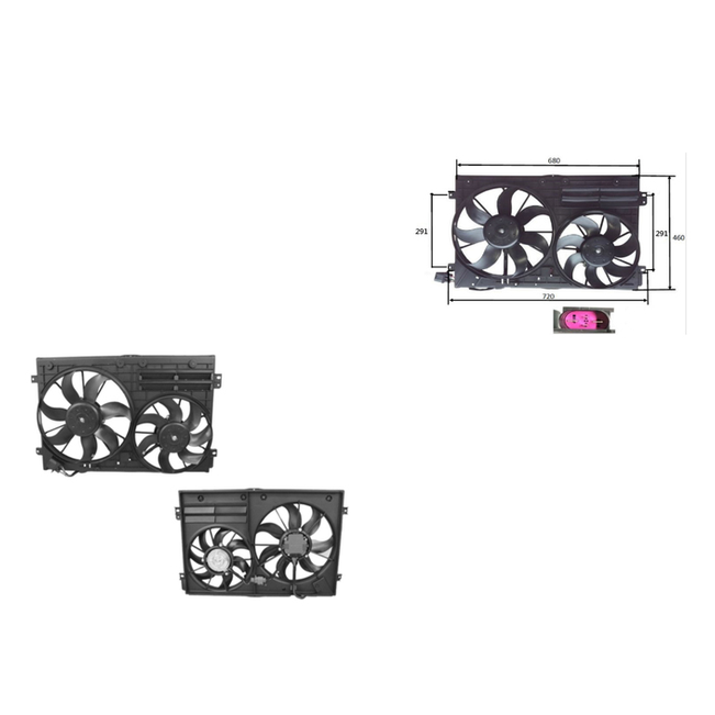 Audi A3 8P Radiator Fan Assembly, Built 6/2004 to 7/2008, Part 62052