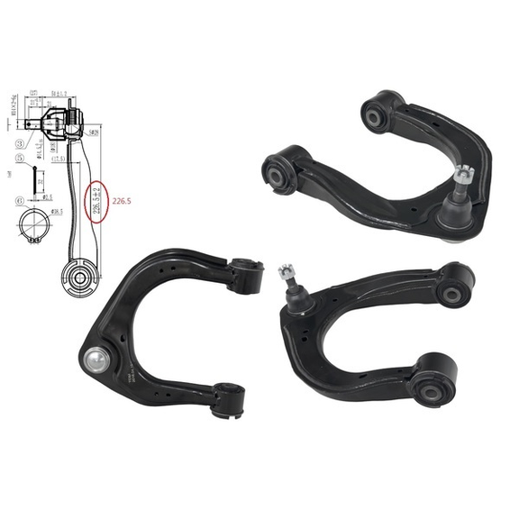 Ford Everest UA Left Front Upper Control Arm, Built 10/2015 to 9/2018, Part 60732