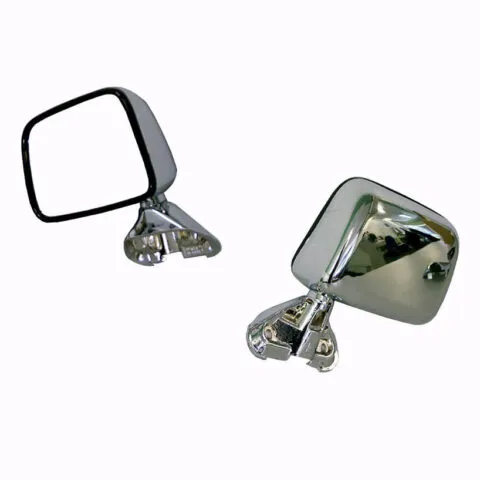 Toyota Hilux 2WD 4WD Left Front Door Mirror Chrome, Skin Mount Type, Built 10/1988 to 2/2005