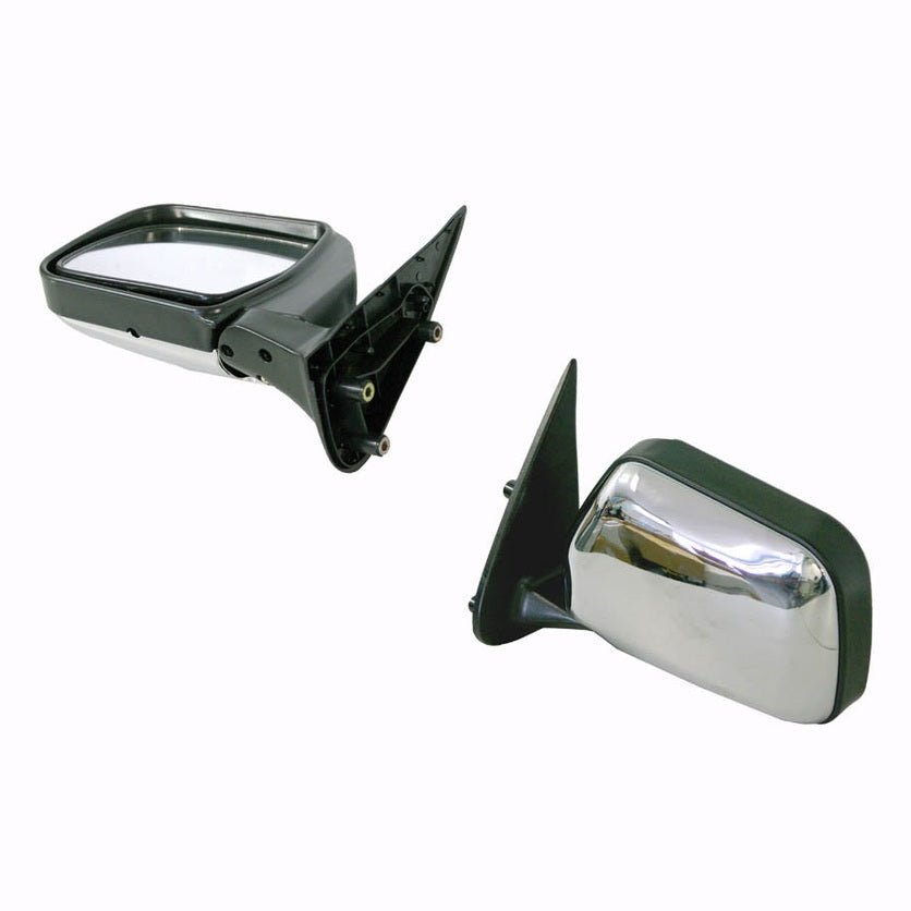 Toyota Hilux Left Front Door Mirror, Chrome/Black Manual, Built 8/1997 to 2/2005