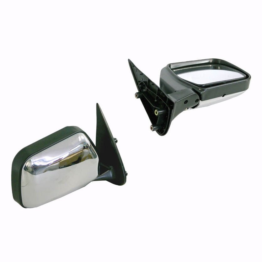 Toyota Hilux Right Front Door Mirror, Chrome/Black Manual, Built 8/1997 to 2/2005
