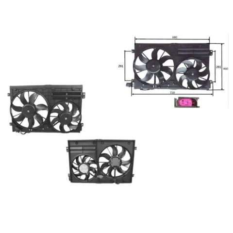Volkswagen Golf 5th Radiator Fan Assembly, Built 7/2004 to 2/2009